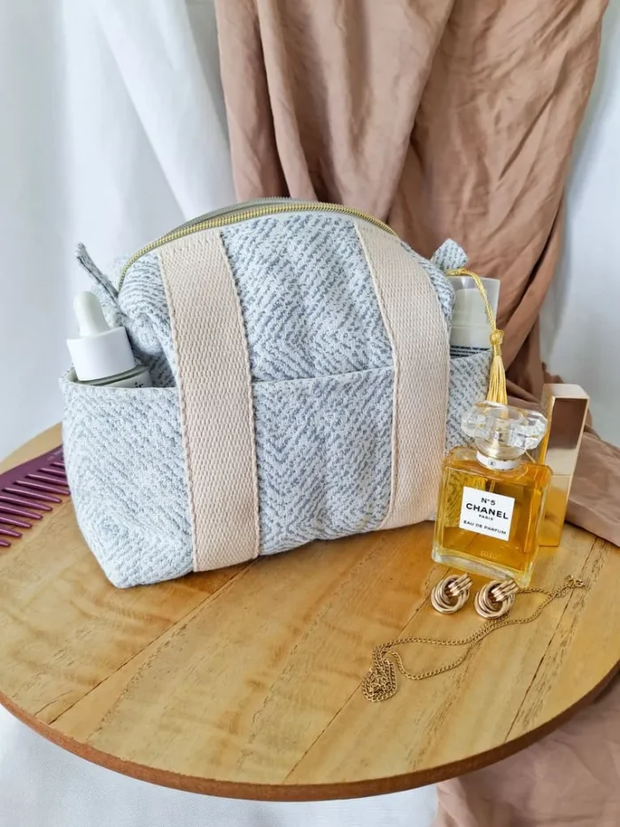 TROUSSE DE TOILETTE PANIER - Toile Matelassée à Motifs