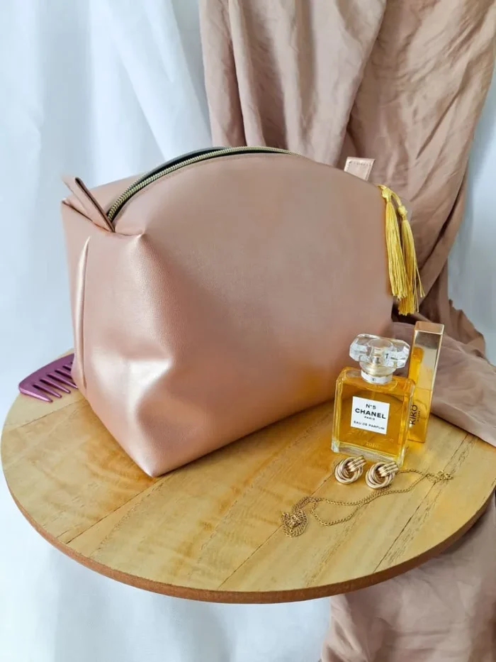 MAXI TROUSSE DE TOILETTE - Simili Cuir Golden Rose